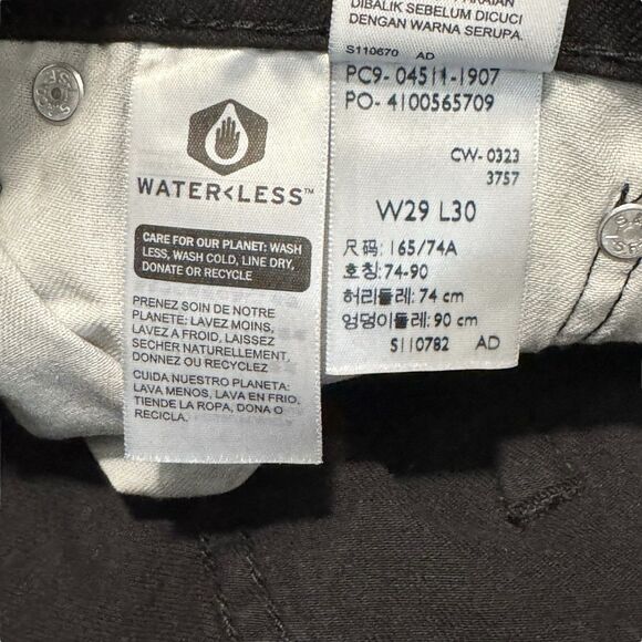 Levis 511 Slim Fit Black Denim Jeans Stretch Flex Mens Size 29x30 - Picture 10 of 11